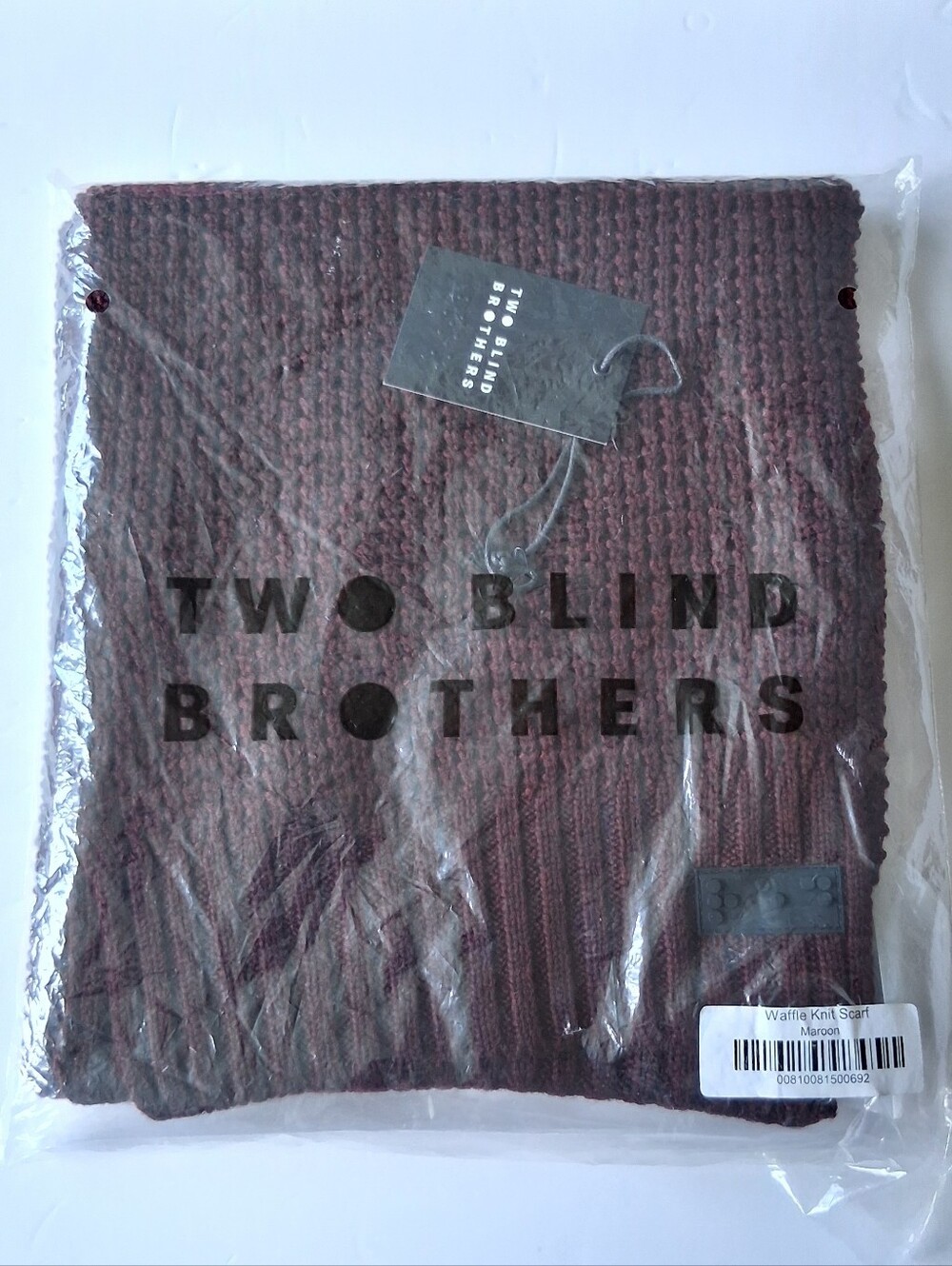Two Blind Brothers Knit Scarf Burgundy Maroon New
